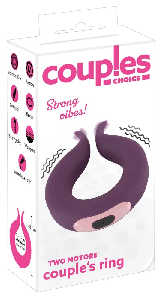 Couples Choice gredzena vibrators, silikona, uzlādējams