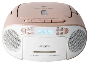 Портативное радио Reflexion RCR2260DAB с FM, DAB и PLL тюнером, 20 Вт RMS, белый и розовый