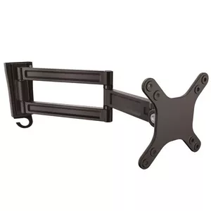 Wall-mount dual swivel monitor arm StarTech ARMWALLDS — 15 kg capacity, supports 13–27" screens, VESA 75x75–100x100