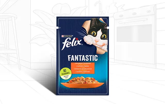 Mitrā kaķu barība Felix PURINA pakā