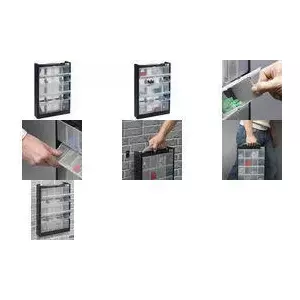 Small Parts Organizer allit 466250, compartments storage box, 300×465×80 mm, black/grey