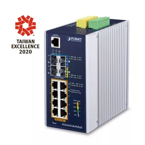 Pārvaldāms slēdzis PLANET IP30 DIN-rail Industrial L3 8P