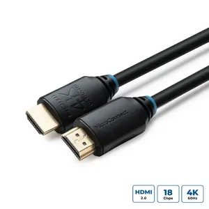 MicroConnect 4K HDMI Kabelis MC-HDM19191V2.0 HDMI Type A vīrietis pret HDMI Type A vīrietis zeltīti kontakti 18 Gbit/s melns