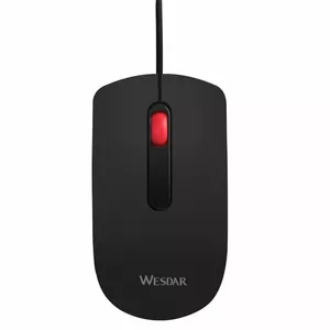 Wesdar X18 Ergonomic Soft Touch Office & Study Optical Mouse 3 buttons 1200dpi 1m Cable Black