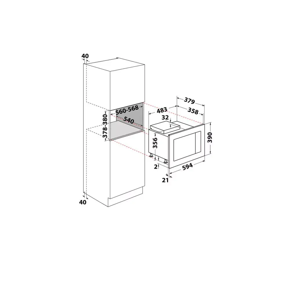 Iebūvējamā mikroviļņu krāsns WHIRLPOOL WMF250G 900 W 25 L Photo 10