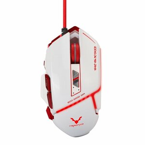 Chiropter GM2 Pro Aluminum Optical Gaming Mouse 8 Buttons Braided 1.5m Cable 1000-3200dpi Led Light White