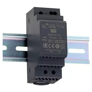Адаптер/инвертер питания mean well DDR-30L-5 — 30 Вт, вход 18–75 В, выход 5 В, RoHS, 35×54.5×90 мм