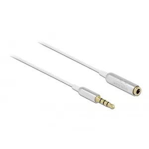 Audio Extension Cable DeLOCK 66072 3.5 mm Male to Female Ultra Slim 0.5 m White