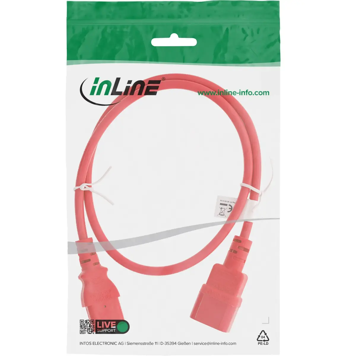 InLine C13 / C14 Power Cable Extension 0.75m Photo 2