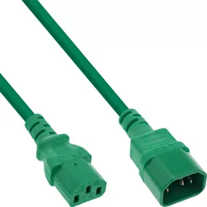 InLine удлинитель холодного устройства C13/C14 зеленый 0.75м