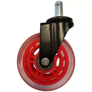 LC-Power LC-CASTERS-7BR-SPEED запасная часть для офисного/компьютерного стула Красный Пластик, Прорезиненный Роликовые колесики