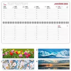 Galda kalendārs LONG, 1 nedēļa, kartona vāki, 2023g