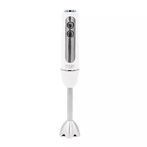 Peldiķu blenderis Adler AD 4625w — rokas blenderis, 5 ātrumi, turbo, 1500 W, nerūsējošā tērauda nazis, sudraba/balts