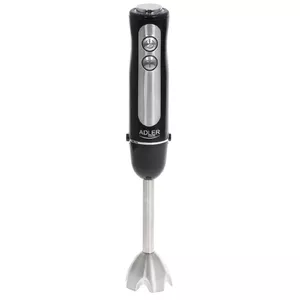 Погружной блендер Adler AD 4625B — ручной блендер, макс. 1500 Вт, ном. 850 Вт, 5 скоростей, механическое управление, турбо, лезвие нерж. сталь, черный