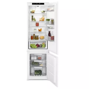 Built-in fridge-freezer Electrolux ENS6TE19S, 274 L, top freezer, ventilated cooling, touch control, reversible door, LED display, white