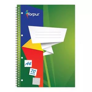 Writing notebook Forpus FO42101 A4 60 sheets Blue Green Red White Yellow