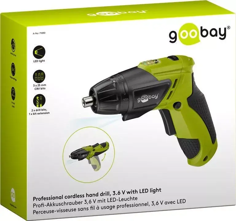 Goobay 71880 Cordless Drill | 3.6V Li-Ion Photo 7