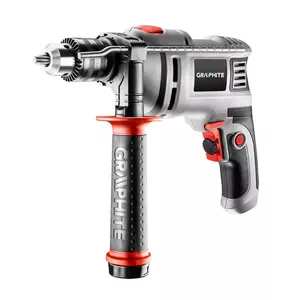 Pistol Grip Drill Graphite 58G725, 3000 RPM, Key Chuck, Grey