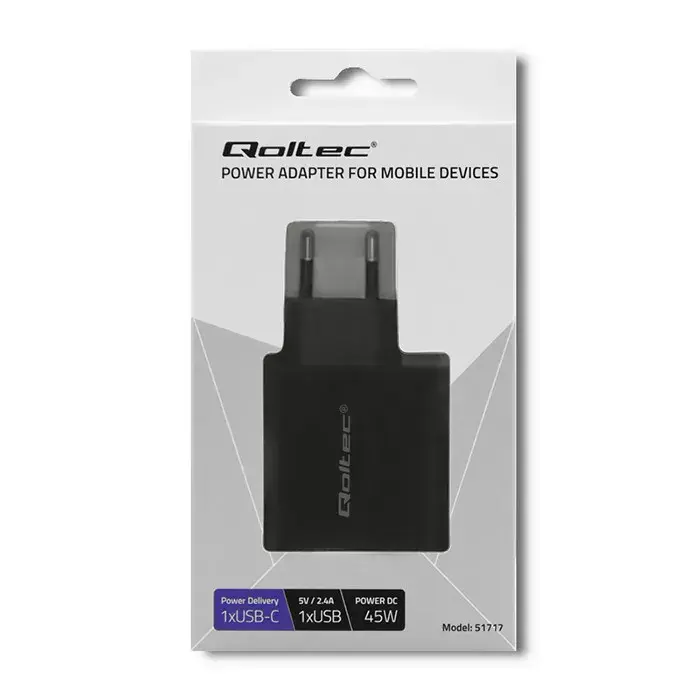 Barošanas adapters QOLTEC 51717 45 W 20 V 3 A Photo 2