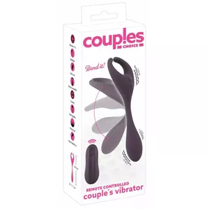 Couples Choice Remote Controlled Silicone Couple's Vibrator, double-stimulation, 18.5 cm, insertion 11 cm, Ø 3 cm, waterproof, purple
