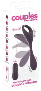 Вибратор Couples Choice дистанционный силиконовый для пар, двойная стимуляция, длина 18,5 см, вставляемая 11 см, Ø 3 см, водонепроницаемый, фиолетовый