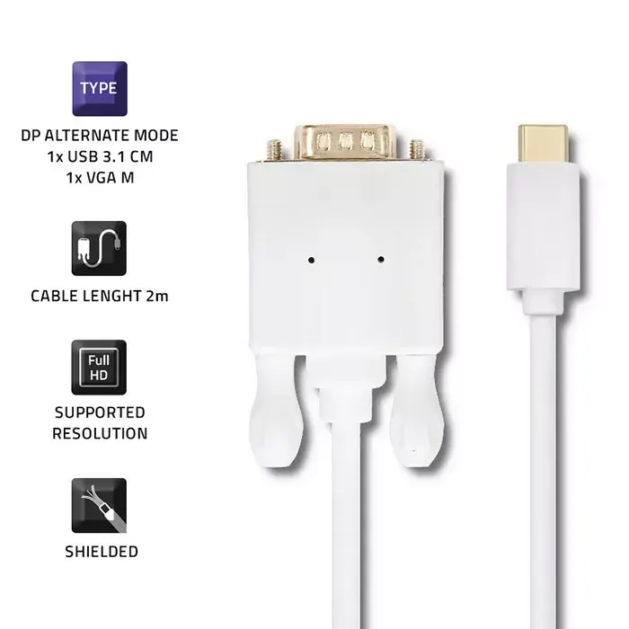 QOLTEC 50419 USB-C на VGA адаптер, 2 м Photo 4