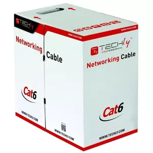Network cable TECHLY Cat6 U/UTP ITP9-FLU-0305, 305 m, Grey, 250 MHz, 24 AWG, CCA stranded