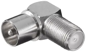 Goobay Angle Adapter F-type Socket to Coaxial Plug 90°