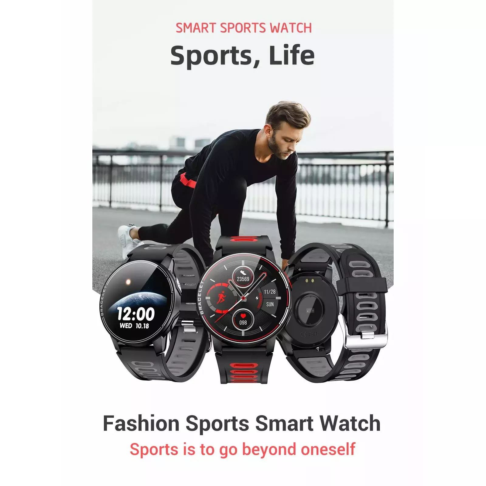 SMARTWATCH SPORT SENBONO S20 SCREEN S20 black AiO.lv