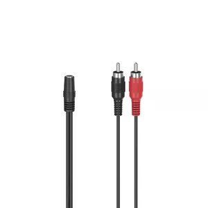 Hama 00205186 audio kabelis 0,1 m 2 x RCA 3.5mm Melns, Sarkans