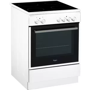 Whirlpool ACMT 6533/WH кухонная плита Отдельностоящая плита для готовки Керамический Черный, Нержавеющая сталь A