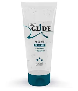 Ūdens bāzes personīgais lubrikants just glide Premium 200 ml — ūdens bāzes, 200 ml, ar hialuronskābi un pantenolu