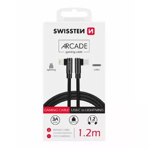 Кабель USB-C — Lightning SWISSTEN SW-QU-TYPCLIGHT012M-BK, 1,2 м, Quick Charge 3.1