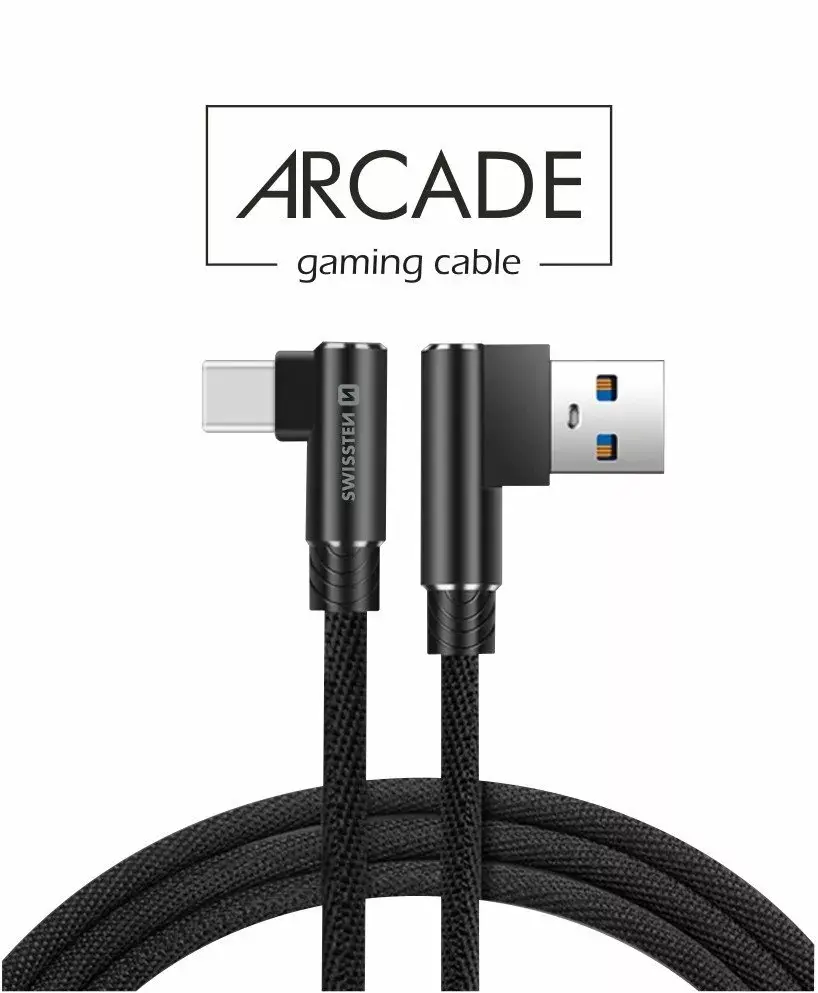 Кабель USB — USB-C SWISSTEN SW-QU-USB-USBC-12M-BK Photo 2