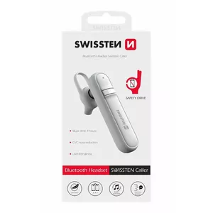 Swissten Caller Bluetooth 5.0 HandsFree Austiņa ar Funkciju MultiPoint / CVC noise reduction Balta