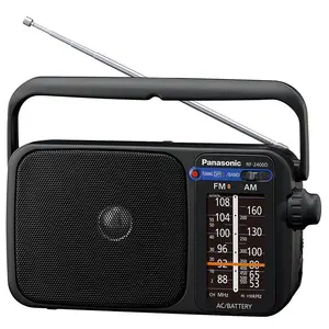Portable radio Panasonic RF-2400D, AM/FM, 1 cm driver, 3.5 mm jack, AA battery, black, 0.69 kg