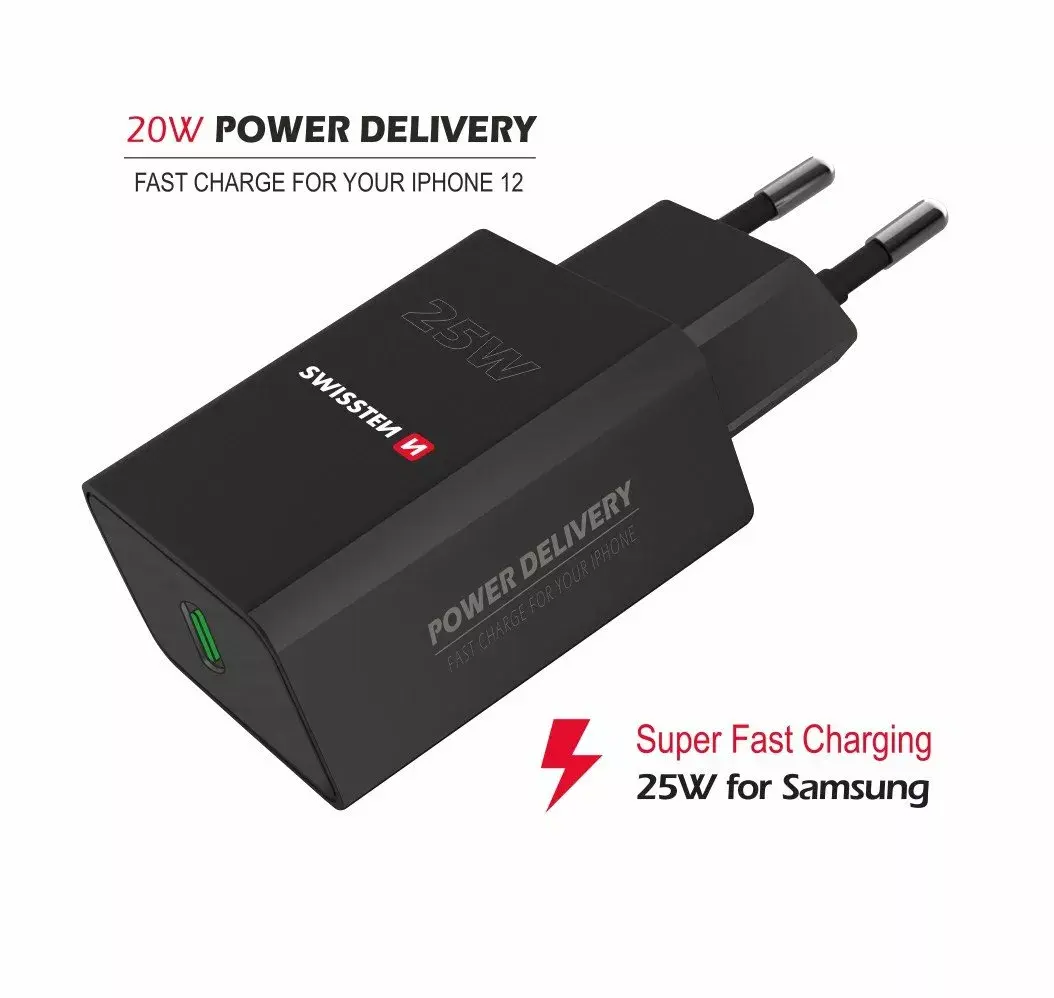 SWISSTEN USB-C PD 3.0 Travel Charger 25W Photo 2