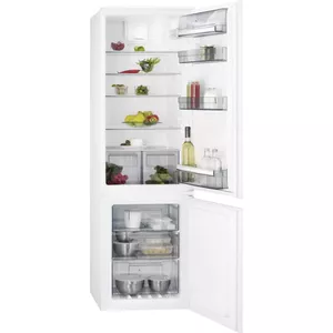 Built-in refrigerator AEG SCB618F6TS, 254 L total (193 L fridge / 61 L freezer), white, reversible door