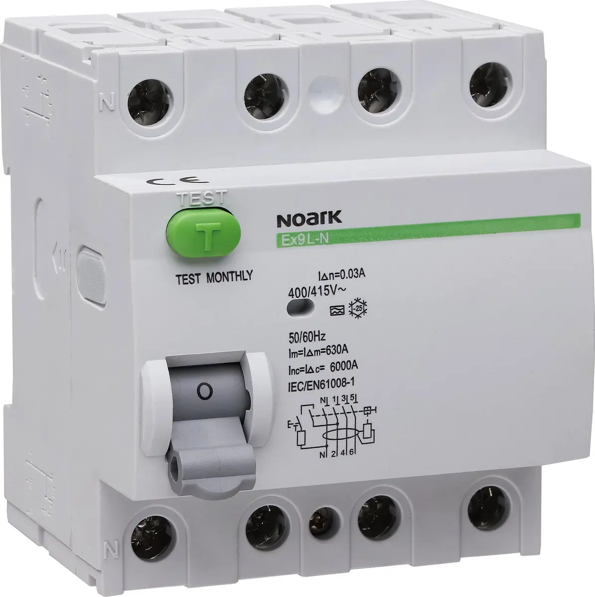 Residual current breaker Noark Ex9L-N 4P 25A 30mA Photo 2