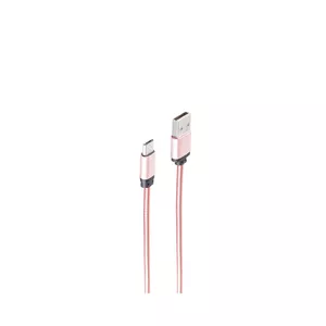 USB kabelis ShiverPeaks BS14-11002 1m USB A Micro-USB B Rozā zelta