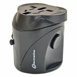 Ceļojumu adapters ELECTRALINE 70014 — universāls kontaktligzdu adapters Eiropa/Āfrika/Amerikas/Austrālija, daudzreģionu saderība