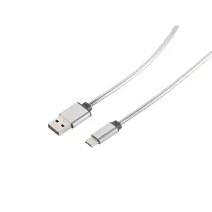 USB cable S/CONN 14-12001 USB 2.0 1 m USB A USB C Silver