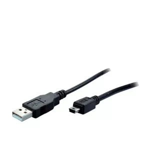 USB kabelis S/CONN 14-16055 USB 2.0 5 m Mini-USB B USB A melns