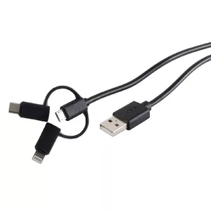 USB cable S/CONN 14-15025 USB 2.0 1 m Black