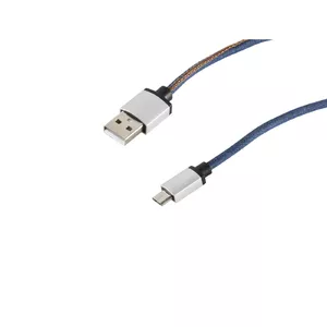 USB kabelis S/CONN 14-50029 2m USB A Micro-USB B Zils