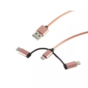 USB кабель S/CONN 14-50074 USB 2.0 1 м USB A Micro-USB B Розовое золото