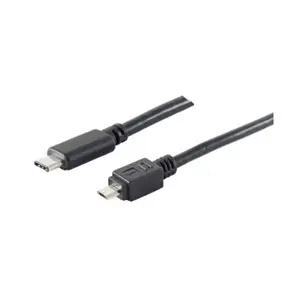USB kabelis S/CONN 77145-3.0 USB 2.0 3 m USB C Micro-USB B melns
