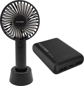 Portable fan and power bank RealPower PB-10000 mini HD 10000mAh — mobile bundle