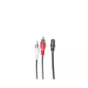 Аудиокабель ShiverPeaks BS30851 0.2м 3.5мм 2 x RCA Черный