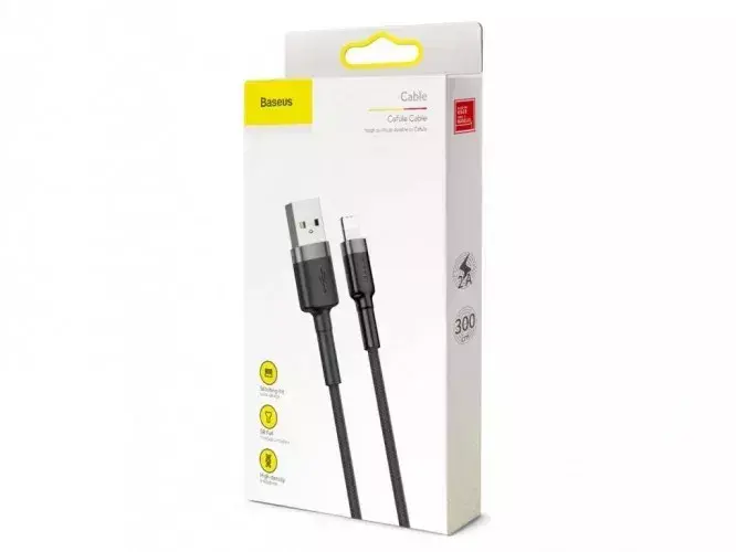 Baseus Cafule USB Lightning kabelis 2A 3m (melns+pelēks) Photo 4